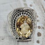 Citrine Size US 8 925 Sterling Silver Ring (RS35-136)