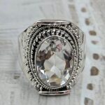 White Topaz Size US 8 925 Sterling Silver Ring (RS35-137)