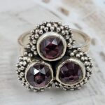 Garnet Size US 7 925 Sterling Silver Ring (RS35-140)