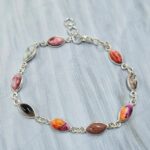 Multi Jasper 925 Sterling Silver Bracelet (RS35-145)