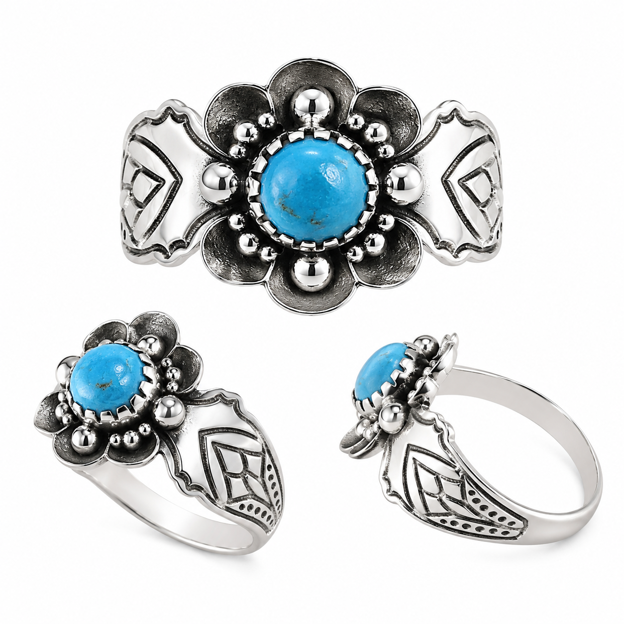 Kingman Turquoise Southwest Ring