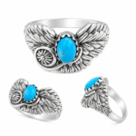 Winged Kingman Turquoise Ring