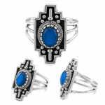 Kingman Turquoise Southwest 925 Sterling Silver Ring (REXT97-11)