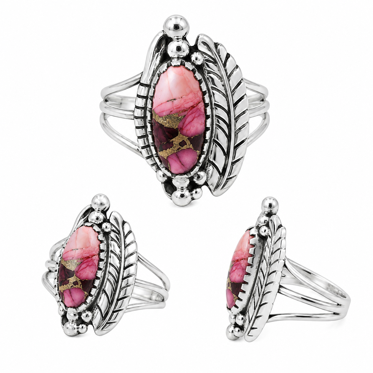 Red Rose Dahlia 925 Sterling Silver Ring (REXT91-75)