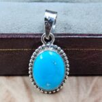 White Water Turquoise 1" 925 Sterling Silver Pendant (REXT21-260)