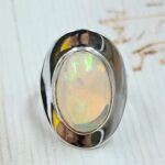Aurora Opal Size US 6 925 Sterling Silver Ring (REXT77-69)
