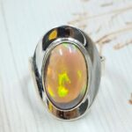 Aurora Opal Size US 10 925 Sterling Silver Ring (REXT77-70)
