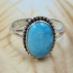 White Water Turquoise Size US 9 925 Sterling Silver Ring (REXT8-305)