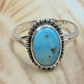 White Water Turquoise Size US 10 925 Sterling Silver Ring (REXT8-307)