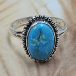 White Water Turquoise Size US 9 925 Sterling Silver Ring (REXT8-306)