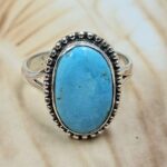 White Water Turquoise Size US 7 925 Sterling Silver Ring (REXT8-294)