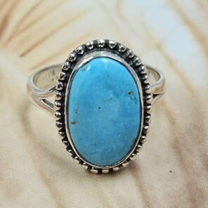 White Water Turquoise Size US 7 925 Sterling Silver Ring (REXT8-294)