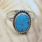 White Water Turquoise Size US 9 925 Sterling Silver Ring (REXT8-302)