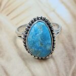 White Water Turquoise Size US 6 925 Sterling Silver Ring (REXT8-289)