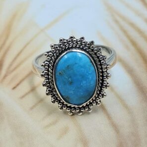 White Water Turquoise Size US 7 Sterling Silver Ring (RS22-207)