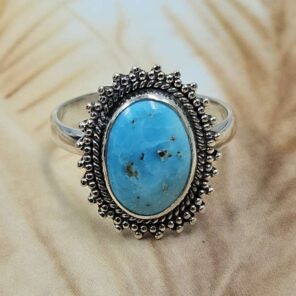 White Water Turquoise Size US 10 Sterling Silver Ring (RS22-213)