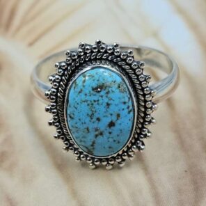 White Water Turquoise Size US 10 Sterling Silver Ring (RS22-212)