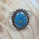 White Water Turquoise Size US 8 Sterling Silver Ring (RS22-195)