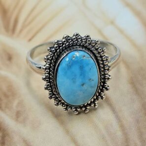 White Water Turquoise Size US 9 Sterling Silver Ring (RS22-208)