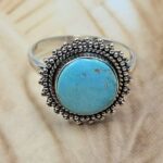 White Water Turquoise Size US 8 Sterling Silver Ring (RS22-194)