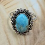 White Water Turquoise Size US 7 Sterling Silver Ring (RS22-202)