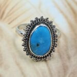 White Water Turquoise Size US 8 Sterling Silver Ring (RS22-198)