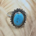 White Water Turquoise Size US 7 Sterling Silver Ring (RS22-204)