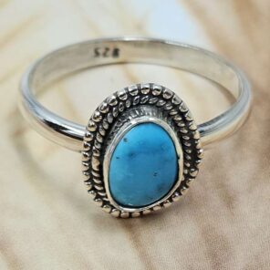 White Water Turquoise Size US 10 Sterling Silver Ring (RS22-262)