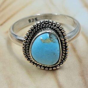 White Water Turquoise Size US 7 Sterling Silver Ring (RS22-255)