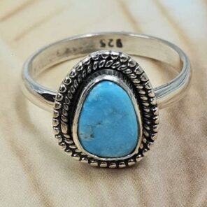 White Water Turquoise Size US 7 Sterling Silver Ring (RS22-256)