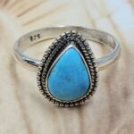 White Water Turquoise Size US 10 Sterling Silver Ring (RS22-264)