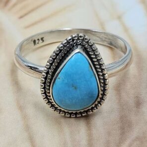 White Water Turquoise Size US 10 Sterling Silver Ring (RS22-264)