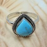 White Water Turquoise Size US 8 Sterling Silver Ring (RS22-242)