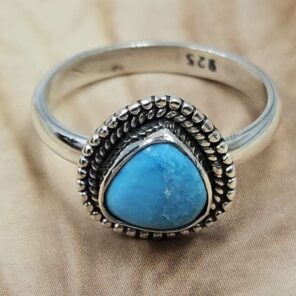 White Water Turquoise Size US 7 Sterling Silver Ring (RS22-253)