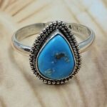 White Water Turquoise Size US 9 Sterling Silver Ring (RS22-237)