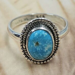 White Water Turquoise Size US 7 Sterling Silver Ring (RS22-250)
