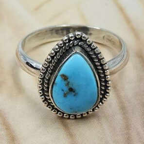 White Water Turquoise Size US 6 Sterling Silver Ring (RS22-259)