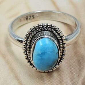 White Water Turquoise Size US 6 Sterling Silver Ring (RS22-260)