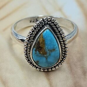 White Water Turquoise Size US 6 Sterling Silver Ring (RS22-257)