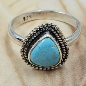 White Water Turquoise Size US 7 Sterling Silver Ring (RS22-252)
