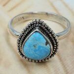 White Water Turquoise Size US 8 Sterling Silver Ring (RS22-247)