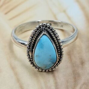 White Water Turquoise Size US 9 Sterling Silver Ring (RS22-236)