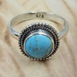 White Water Turquoise Size US 8 Sterling Silver Ring (RS22-248)