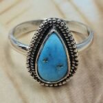 White Water Turquoise Size US 8 Sterling Silver Ring (RS22-244)