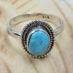 White Water Turquoise Size US 8 Sterling Silver Ring (RS22-246)