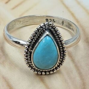 White Water Turquoise Size US 9 Sterling Silver Ring (RS22-239)