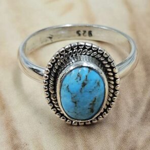 White Water Turquoise Size US 7 Sterling Silver Ring (RS22-251)