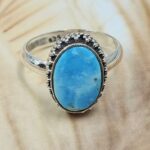 White Water Turquoise Size US 8 Sterling Silver Ring (RS22-224)