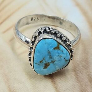 White Water Turquoise Size US 7 Sterling Silver Ring (RS22-220)