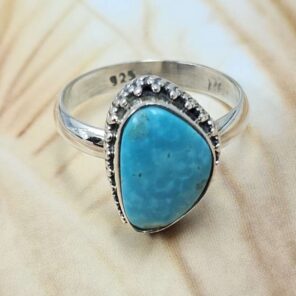White Water Turquoise Size US 7 Sterling Silver Ring (RS22-221)